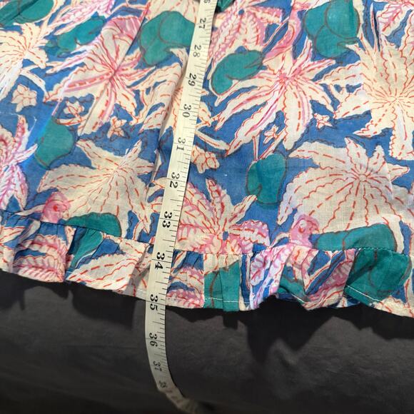 NWOT Oliphant Smocked Back Mini Dress in Cayman Blue 100% cotton size XS - Picture 7 of 10